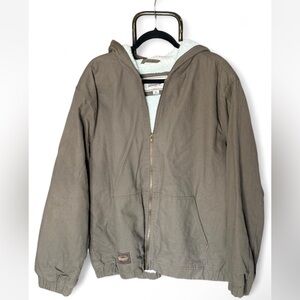 Men's Brown Hooded Durable Fleece Layered Zip Up